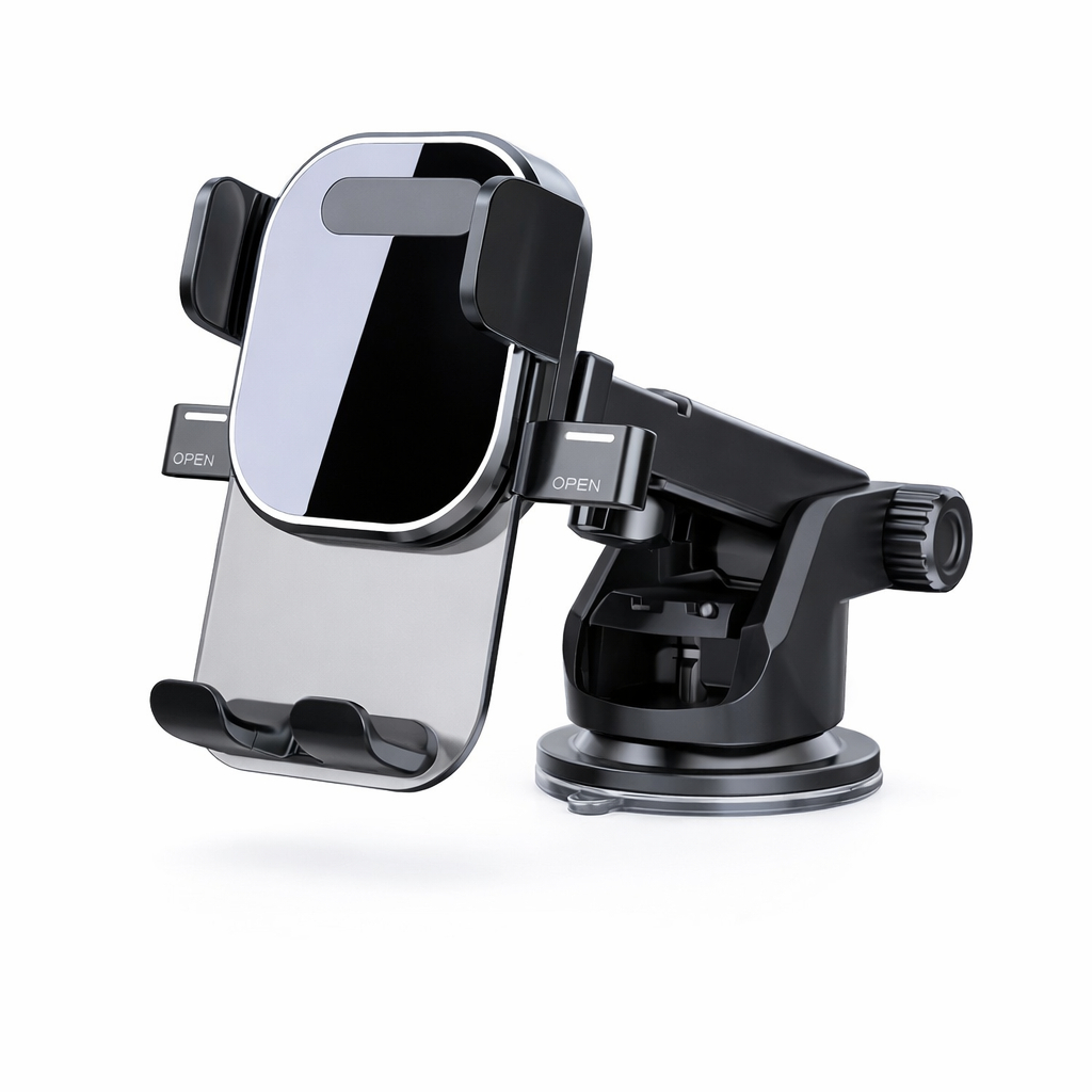 Suporte de Celular Veicular Automotivo 360º Universal Ajustável com Ventosa Gruda no Painel Vidro Parabrisa para GPS