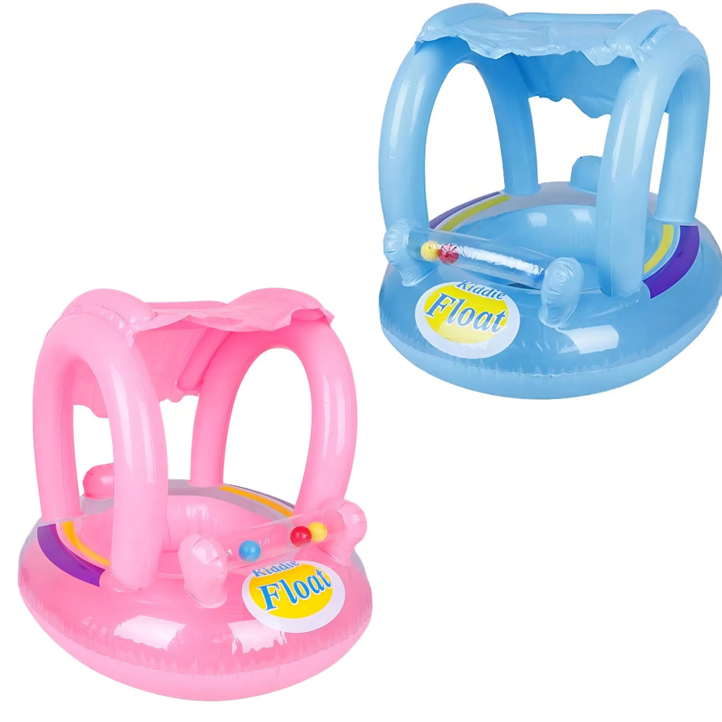 Boia bote coberto infantil inflável piscina boia com proteção para bebê