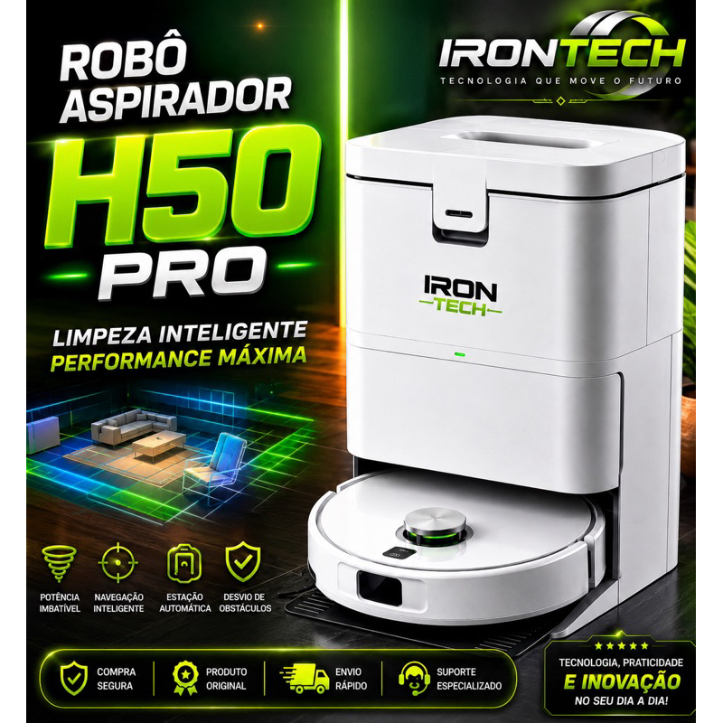 Robô de Limpeza Xiaomi Robot Vacuum H50 e H50 PRO Base de autoLimpeza versão global original lacrado