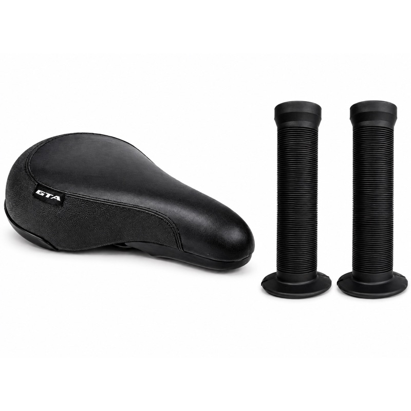 Selim GTA Modelo DDK + Manopla silicone 13mm Macia Confortável Bicicleta MTB BMX Cross Freeride Grau