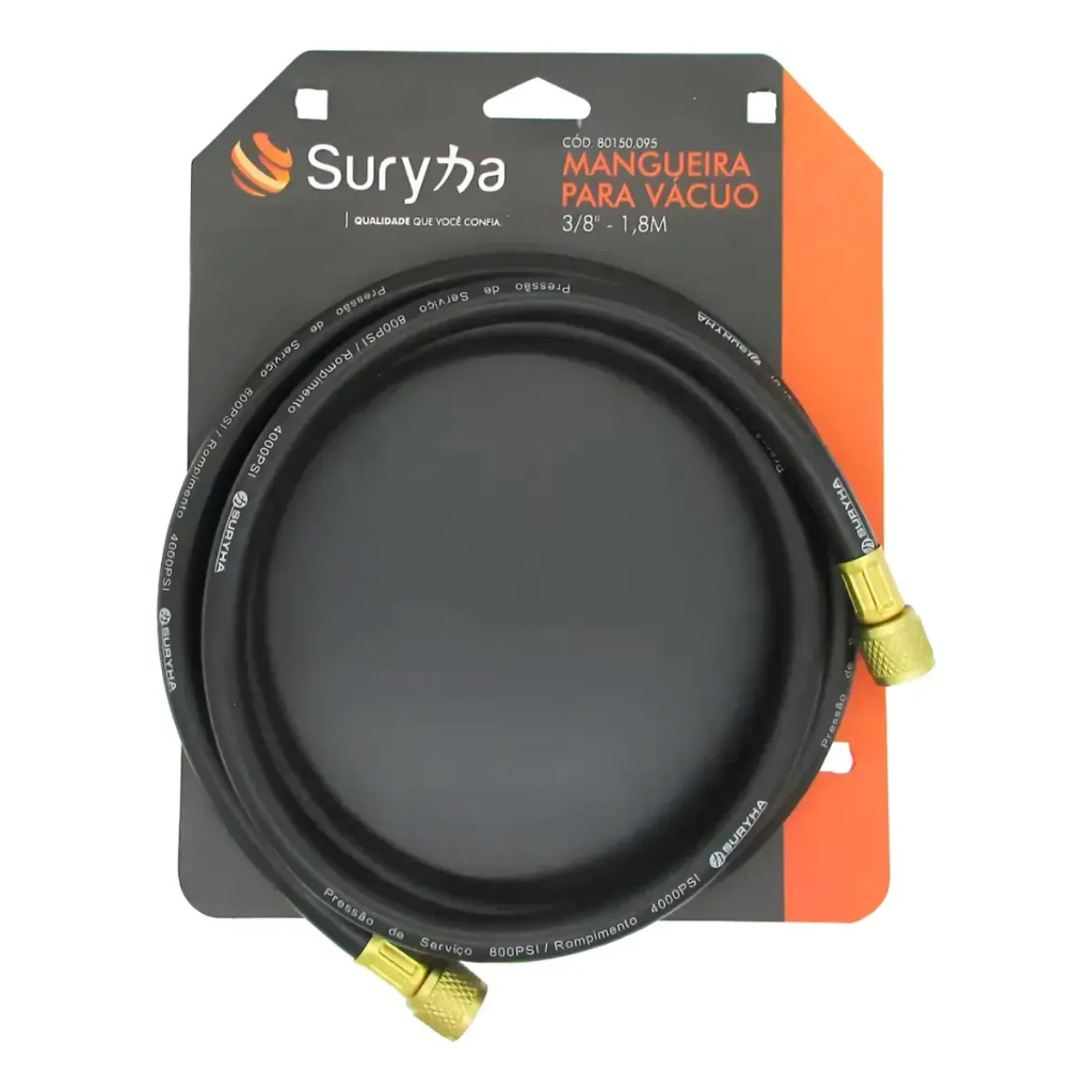 Mangueira Suryha Para Vácuo 3/8 1,80m Manifold Bomba Vácuo