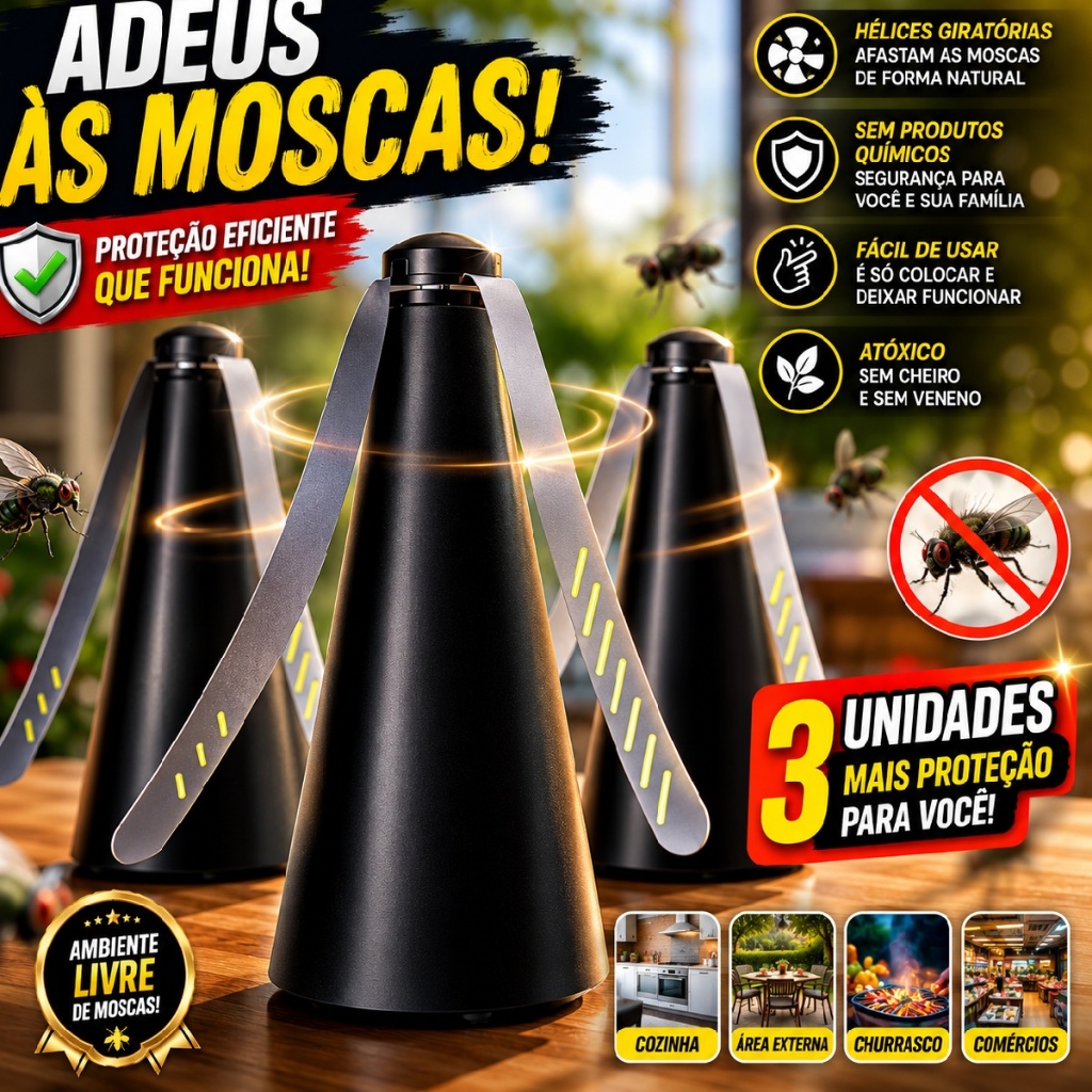 Ventilador Repelente De Mosca Mosquito Insetos Para Casa Cozinha Mesa Restaurante Buffet Churrasco