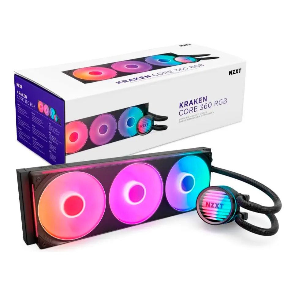 Water Cooler 360mm Nzxt Kraken Core 360 Rgb - Intel E Amd Preto