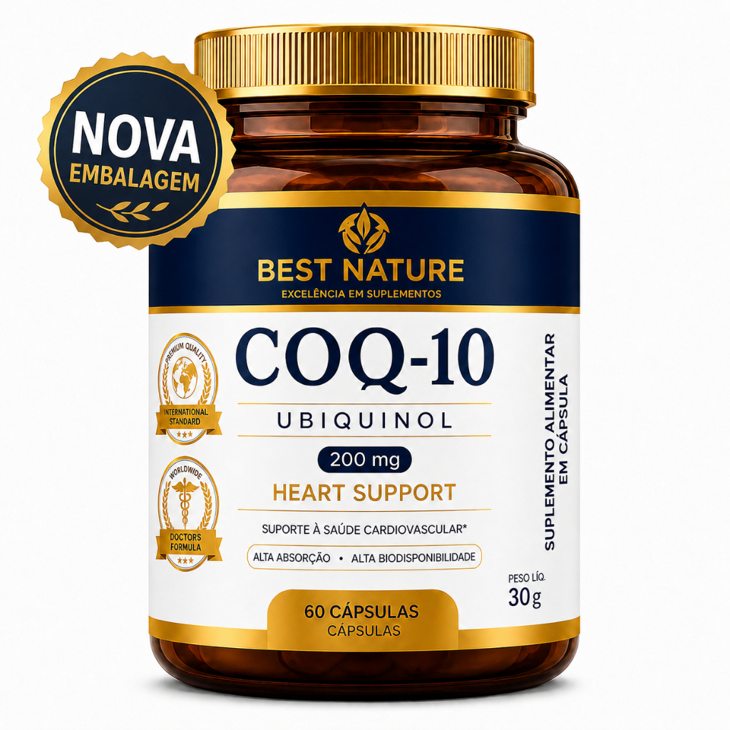 Coenzima Q10 60 Caps 200mg Ubiquinol Forma Ativa Original Premium Best Nature
