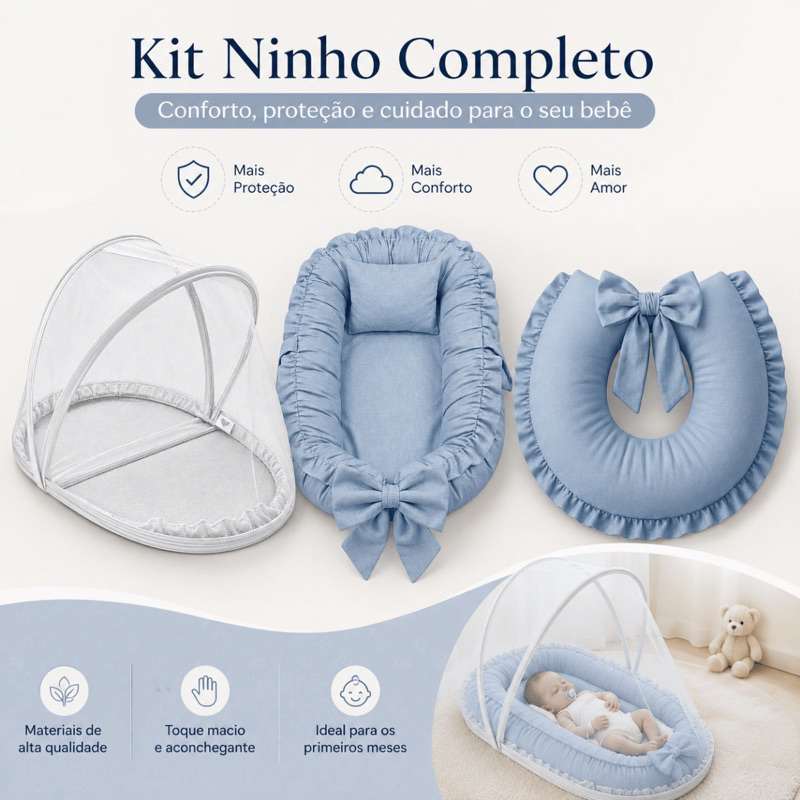 Ninho Redutor com Mosquiteiro + Almofada de Amamentação