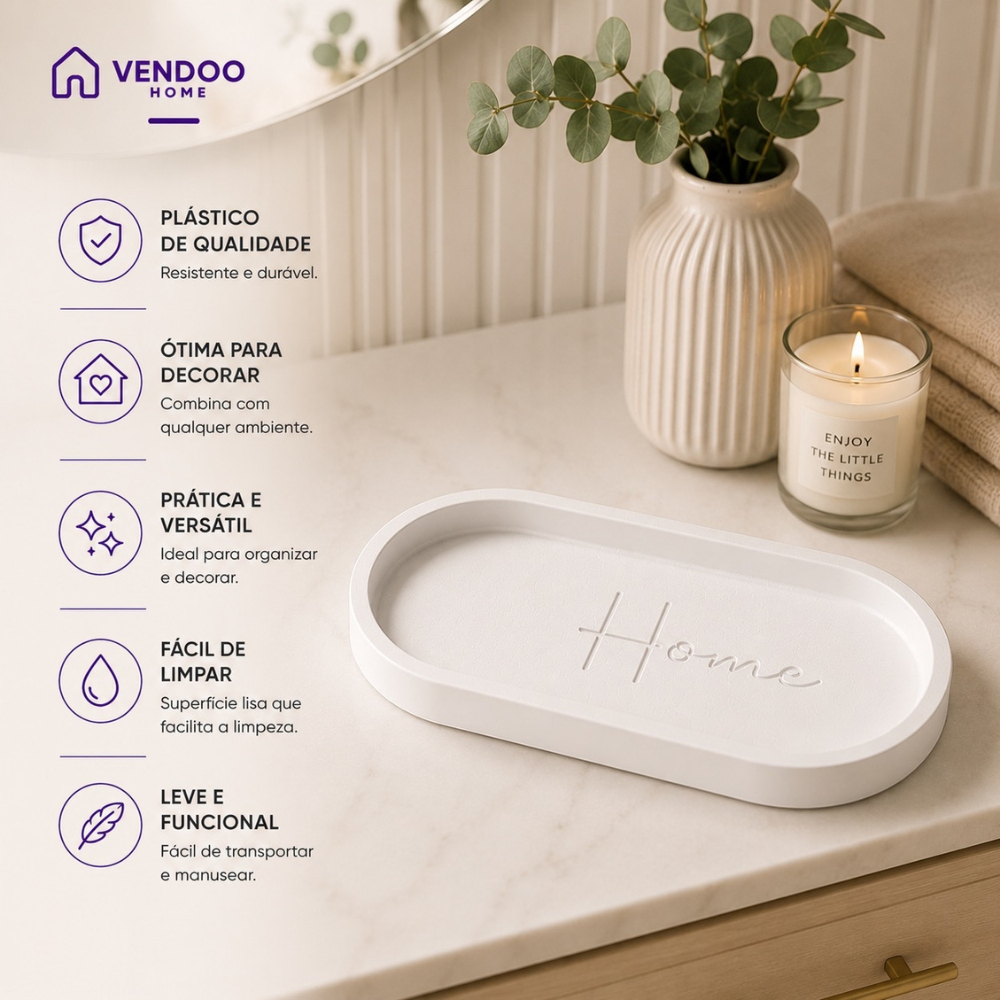 Detalhes do Bandeja Decorativa Oval Porta Objetos Lavabo Organizador Mesa Chaves