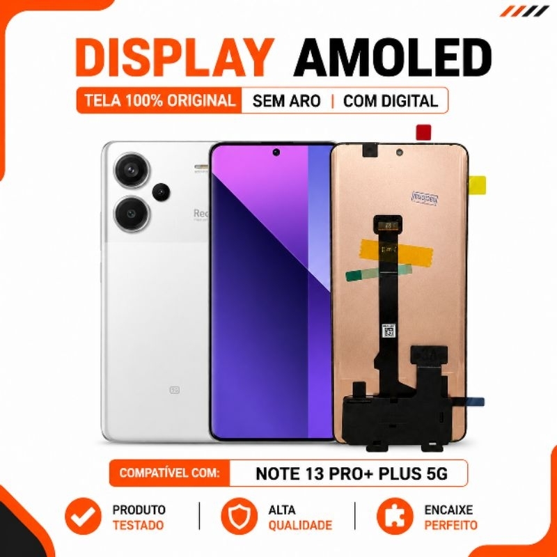Frontal Redmi Note 13 Pro Plus + 5G Amoled Oled Tela Original Frontal Sem Aro Co