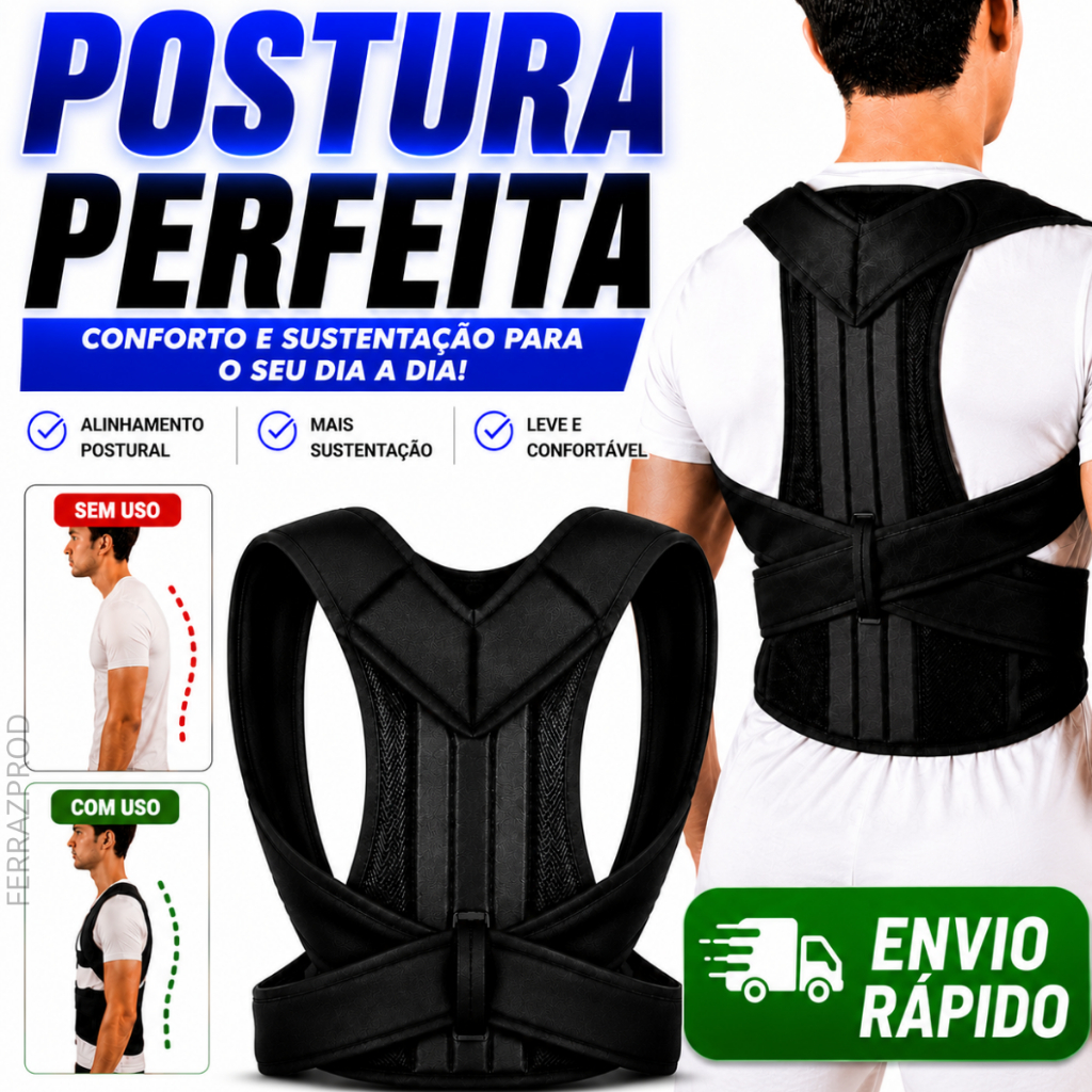 Colete Postural com Suporte Lombar Ajustável