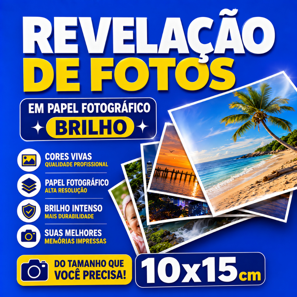 Fotos Reveladas Digital 10x15 Kit 100 Unidades - Tipo Papel: Fotográfico Brilho