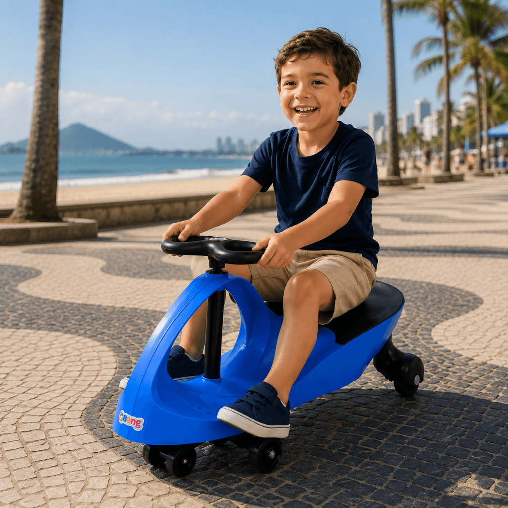 Carrinho Infantil de Rolimã Bang Toys Gira 360 Swing Car Move Azul