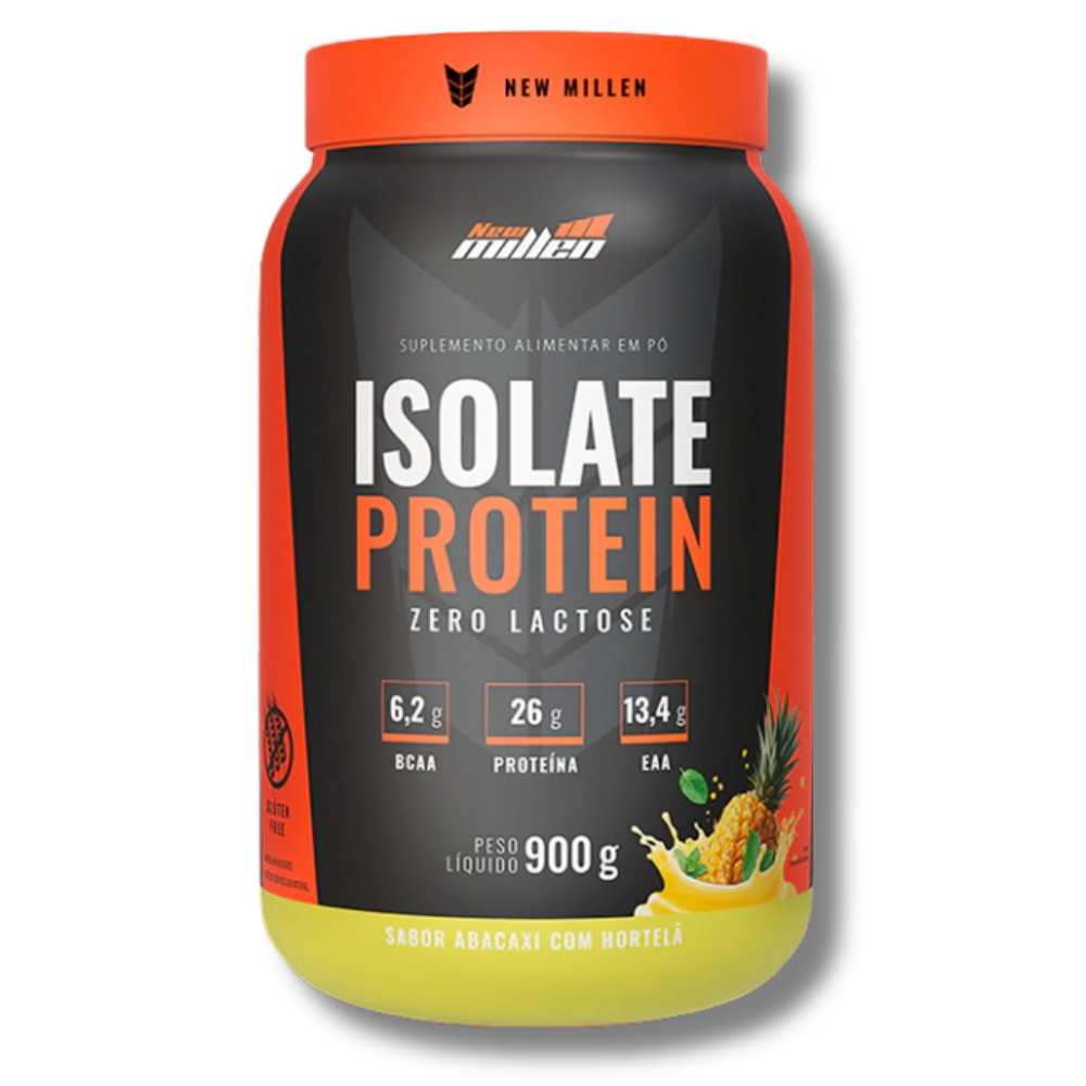 Whey Isolate Protein 900g Zero Lactose Zero Carboidrato 26g Proteínas - New Millen