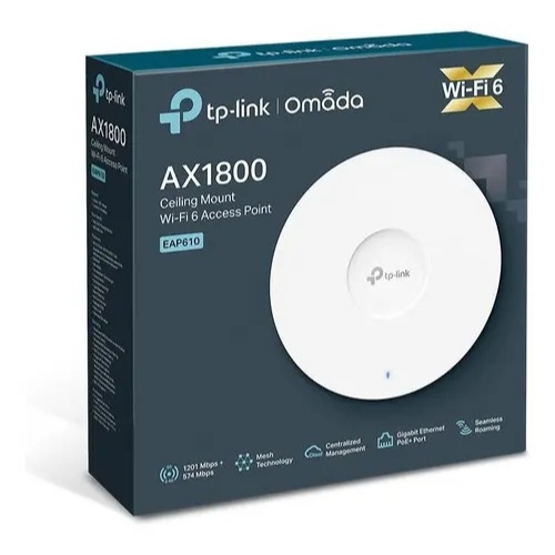 Roteador Tp-link Omada Eap 610 Mesh Poe Wi-fi 6 1800mbps Cor Branco