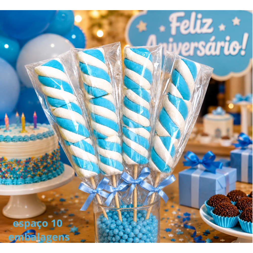 saquinho transparente para marshimellow doces em geral 8x30cm