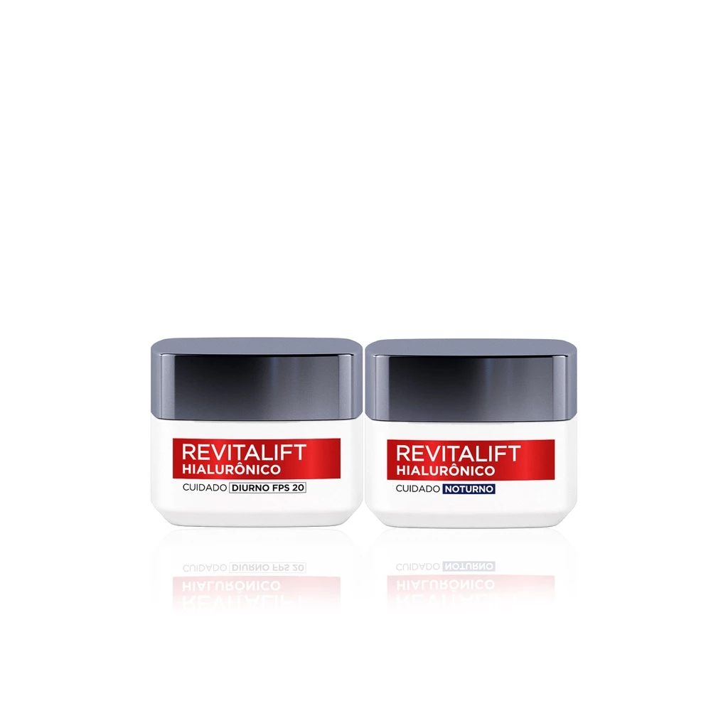 Kit L'Oréal Paris Hialurônico - Creme Hidratante Anti-idade Diurno + Noturno