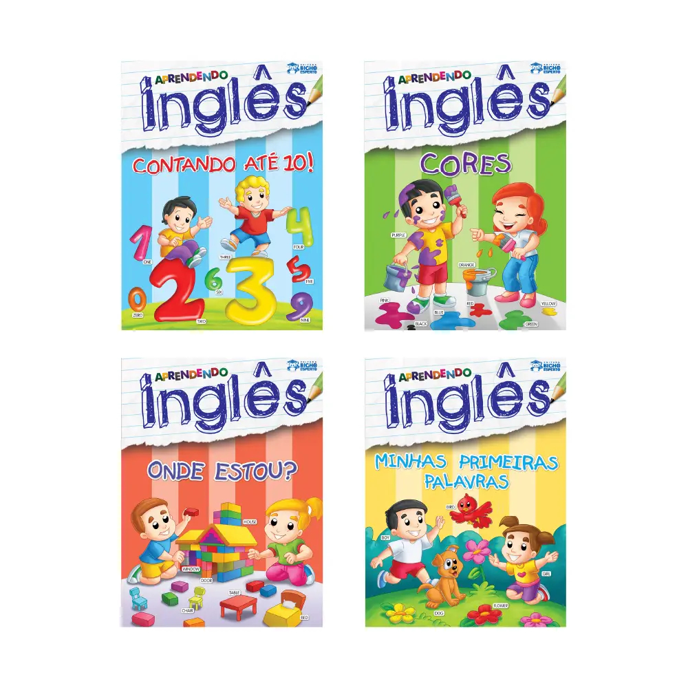 Kit 4 Livros de Atividade Aprendendo Inglês