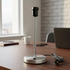 Abajur Base Luminaria De Mesa Redondo Premium Com Interruptor alumínio Bivolt e Soquete E27 (ABA52433)
