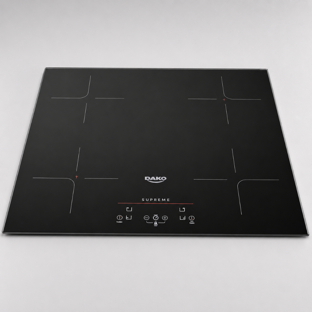 Cooktop de Indução 4 Bocas Preto Mesa de Vidro Dako Supreme 220v