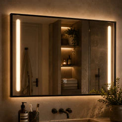 Espelho Led Retangular Banheiro 3 Cores de Luz Decorativo Sala Maquiagem Premium