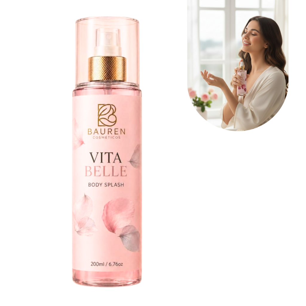 Body Splash Perfume Feminino Bauren Vita Belle Delicado 200ml Fragrância Suave