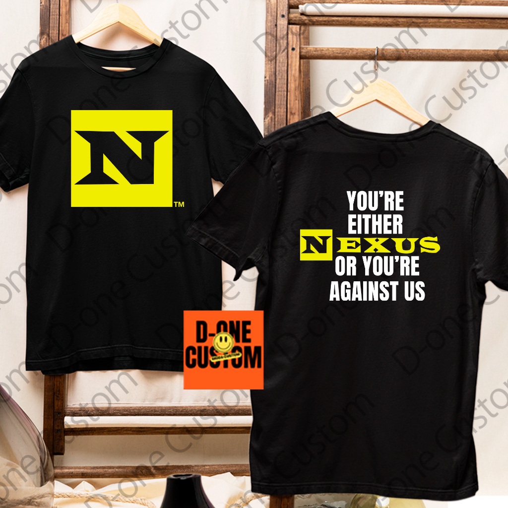 Camisa Camiseta Wade Barrett Estampa Lutador Logo N Amarelo You re Either Nexus Or You re Against Us