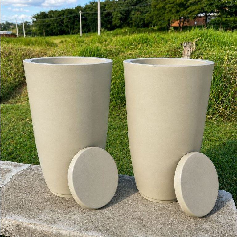 Kit 2 Vaso De Planta Cone Brilhante Luxo Decorativo P
