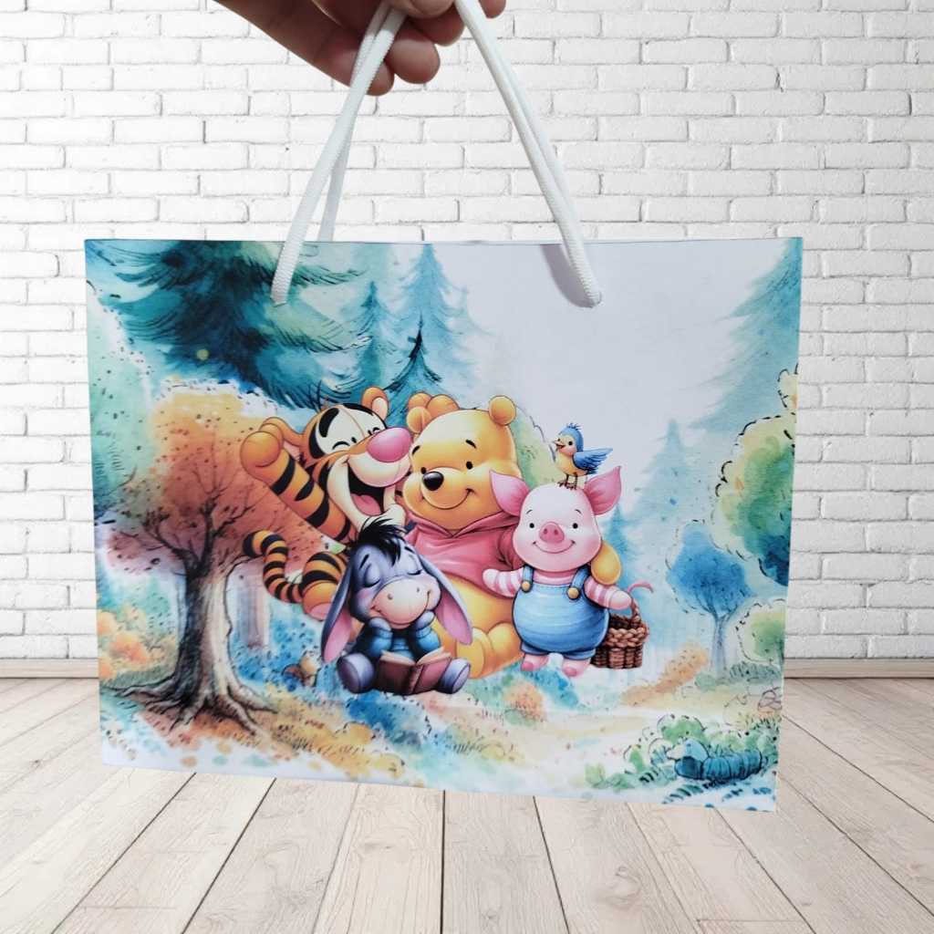 Sacolinha Personalizada Ursinho Pooh | Lembrancinha Festa Infantil Pooh Baby | Festa Infantil Menino e Menina