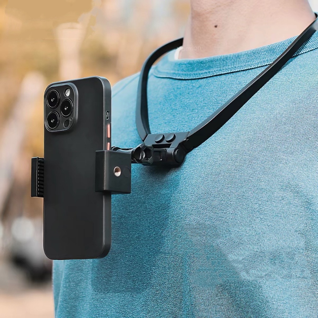 Suporte De Pescoço  para Celular, Uso no Pescoço,  Antivibração Ajustável e Confortável para Mãos Livres
