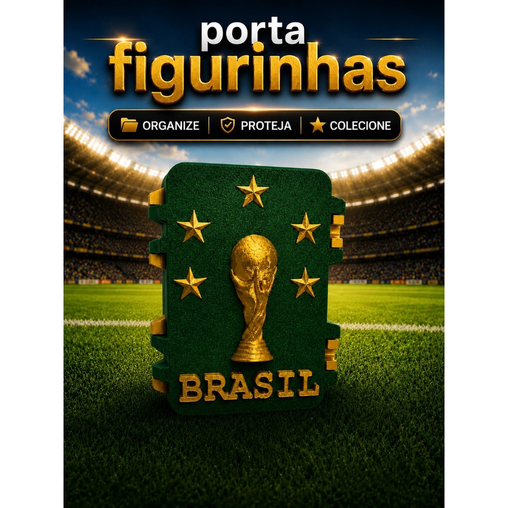 Porta figurinha com tema  seleçaõ Brasileira