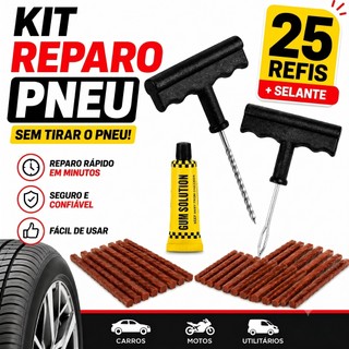 KIT DE REPARO DE PNEU SEM CÂMARA MACARRÃO PARA MOTO E CARRO Envio Veloz