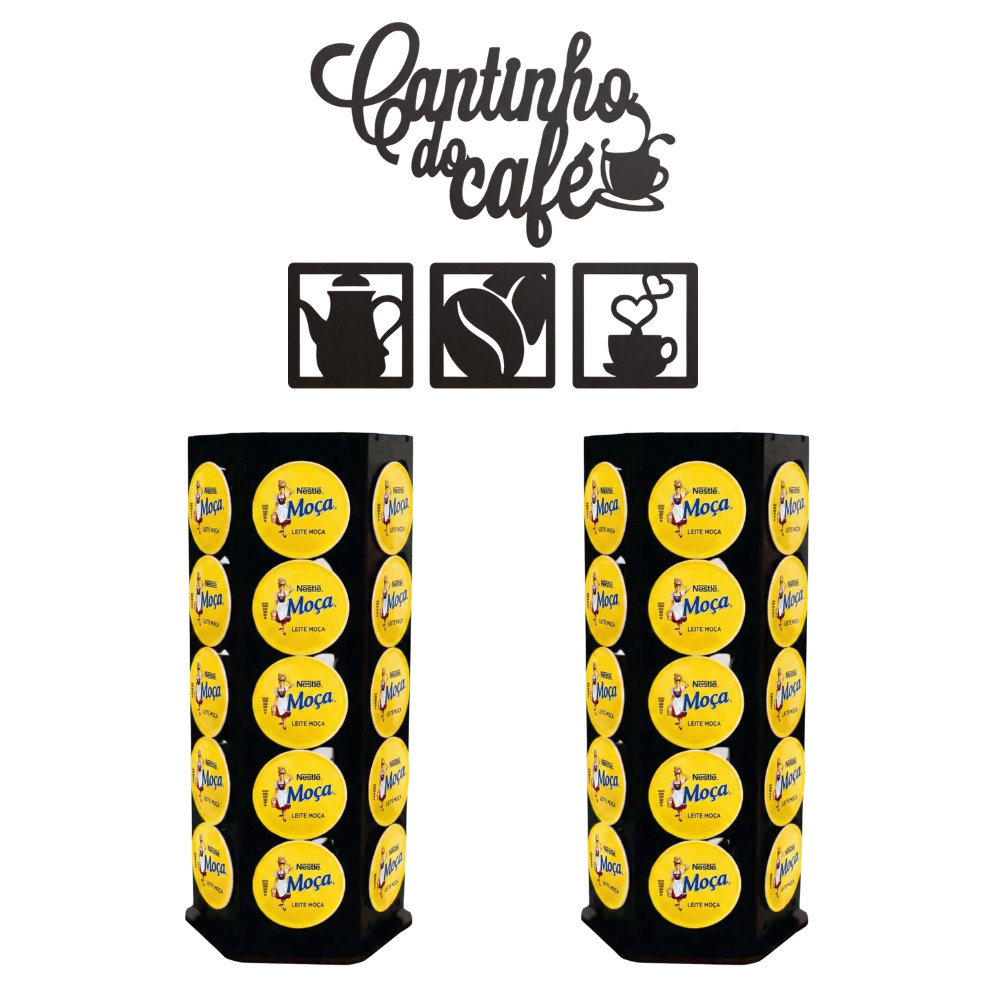Porta Cápsulas Dolce Gusto Giratório Preto 60 Un Organizador Suporte Placa Cantinho do Café