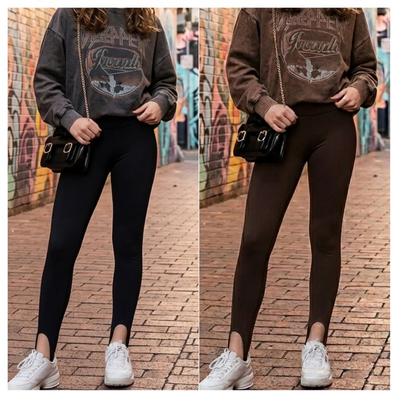 Calça Legging Juvenil Menina flanelada Leg com pezinho blogueira tendência