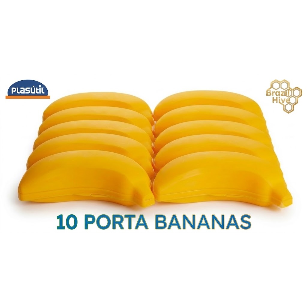 KIT COM 10 POTES PORTA BANANA PROTETOR PORTA MIX PLASÚTIL PARA MOCHILAS E LANCHEIRAS