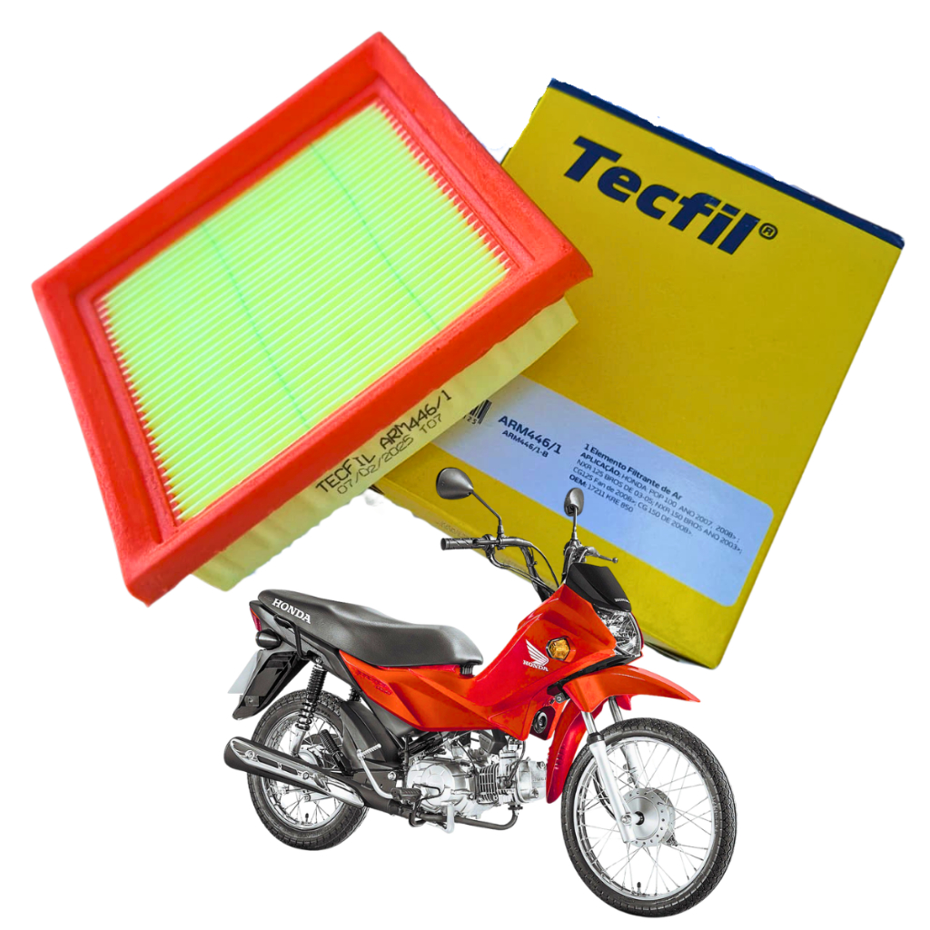 Filtro De Ar Moto Honda POP 100 Tecfil 07 08 09 10 11 12 Até 16 Elemento Filtrante De Alta Qualidade