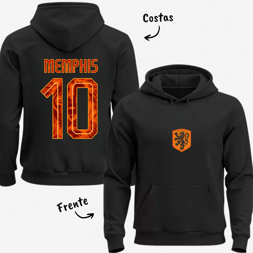 Moletom Canguru Holanda  Memphis Blusa De Frio Casaco Blusão Adulto Unissex