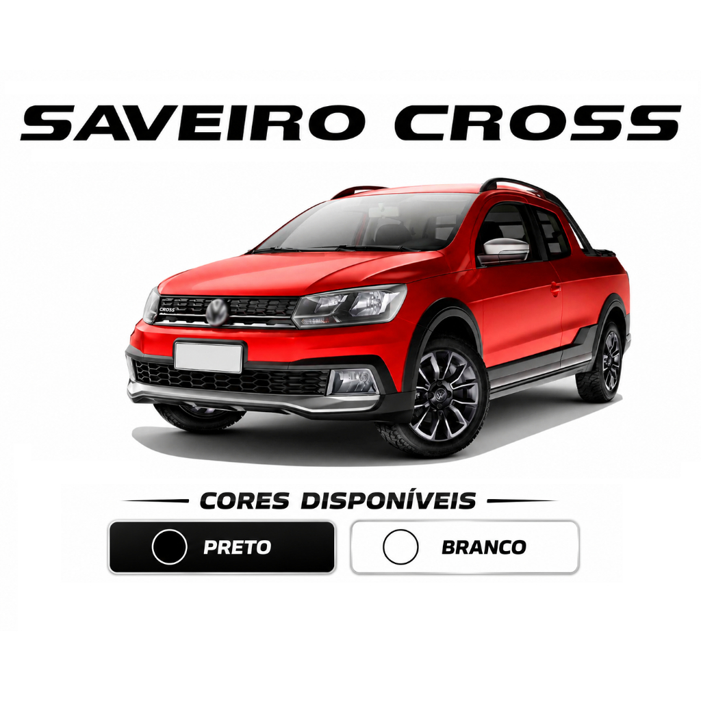 Adesivo  Letreiro Saveiro Cross Tampa Traseira Caçamba Adesivo Vinil Corte Eletronico