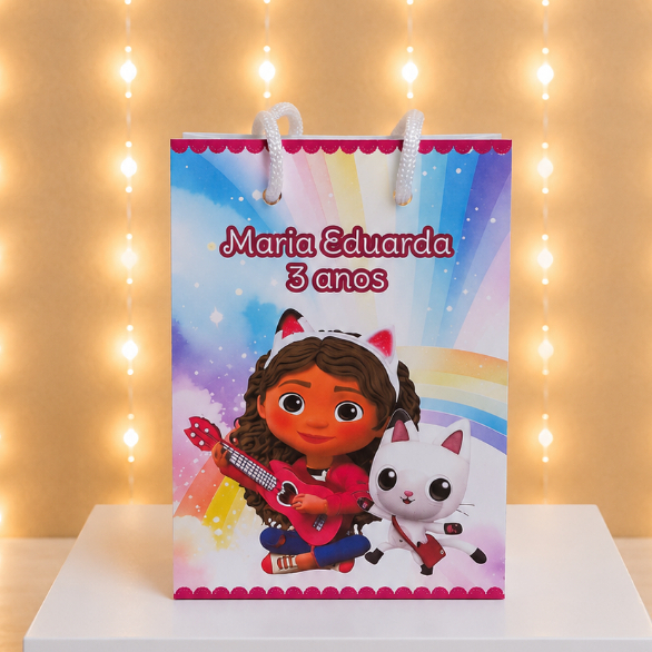 Sacolinha Casa Magica da Gabby Personalizada Lembrancinha Festa Aniversario