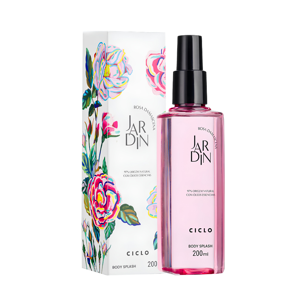 Body Splash Jardin Rosa Damascena 200ml com Ameixa, Frésia, Magnólia e Lichia