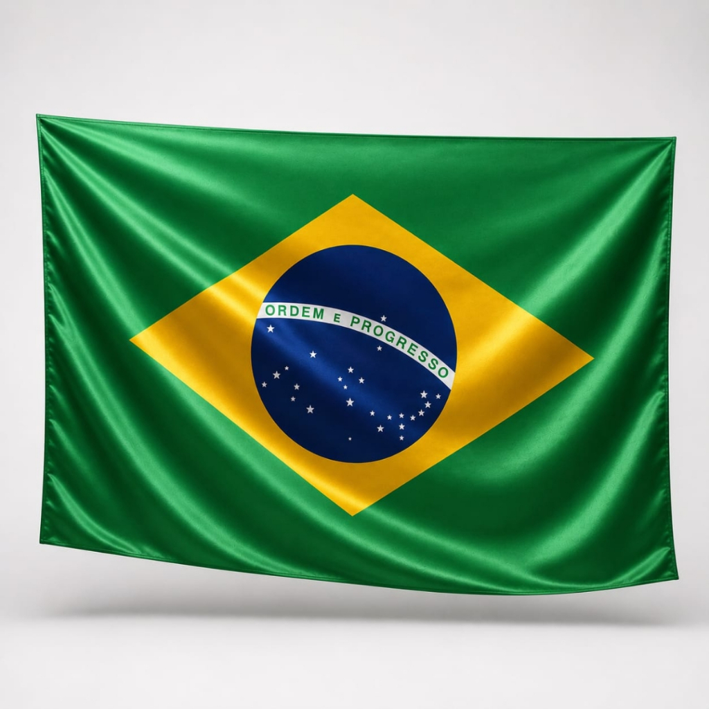 Bandeira Do Brasil 150x100cm Poliéster Cetim Cores Vivas Corte Laser Sem Costura Copa Do Mundo Eleição Brasileira