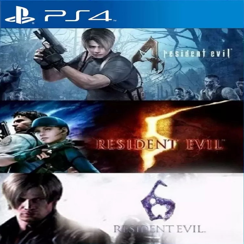Pacote Triplo Resident Evil - Resident evil 4 5 6 PS4 ou PS5