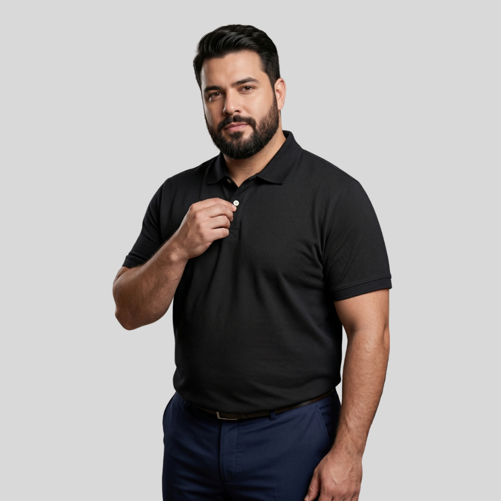 Camisa Polo Plus Size Style One Basic Manga Curta Algodão Masculina