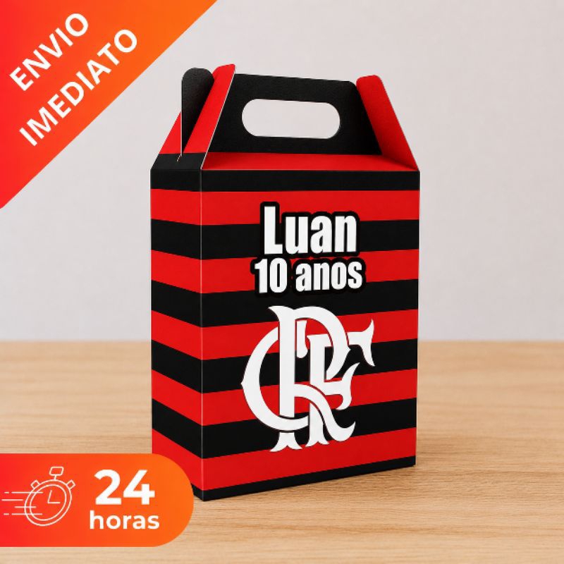 Caixa Maleta Personalizadas Flamengo / Lembrancinha / Festa Infantil / Aniversário