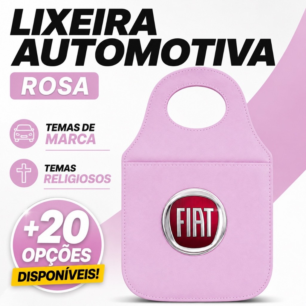 Lixo Automotivo Universal Rosa Personalizado