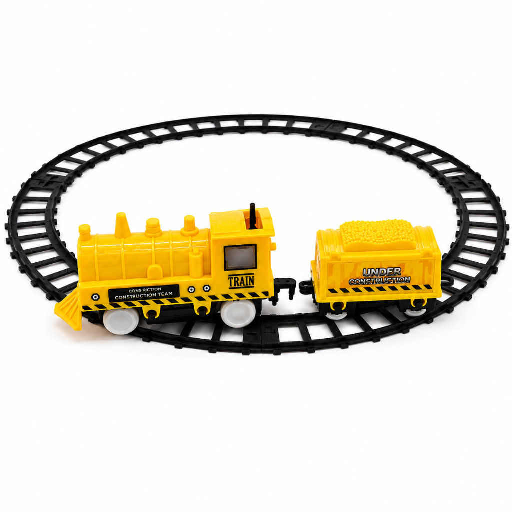 Trem Infantil com Trilhos Locomotiva e Vagão a Pilha