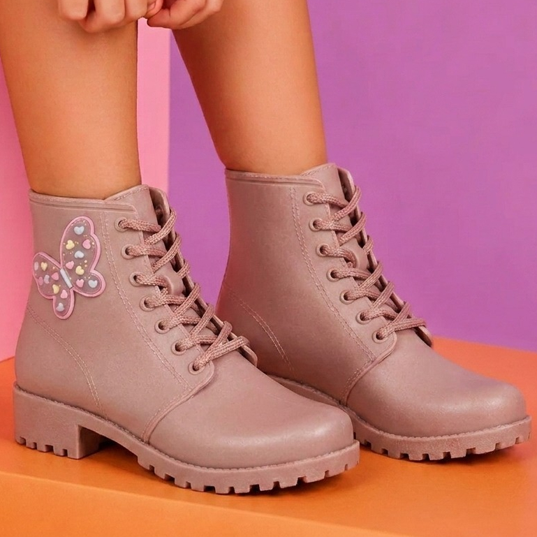 Bota Infantil Menina Casual Leve Flexivel Borracha Confortável Solami Casual Passeio Escola Inverno
