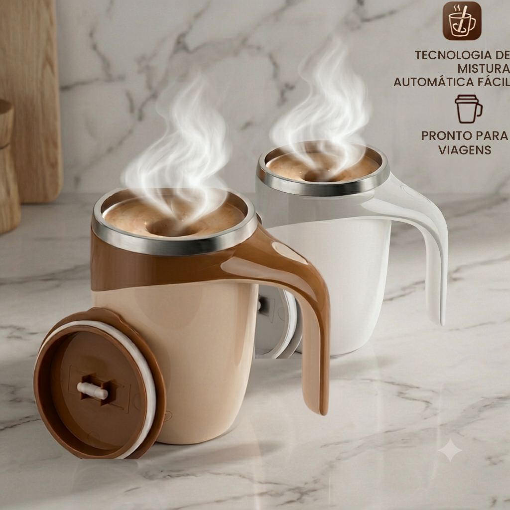 Caneca Térmica Copo Magnética Misturador De Bebidas Mixer Café Shake 380ml