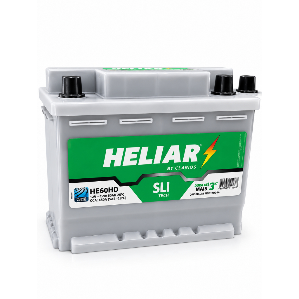 Bateria Heliar 60 amperes Polo direito