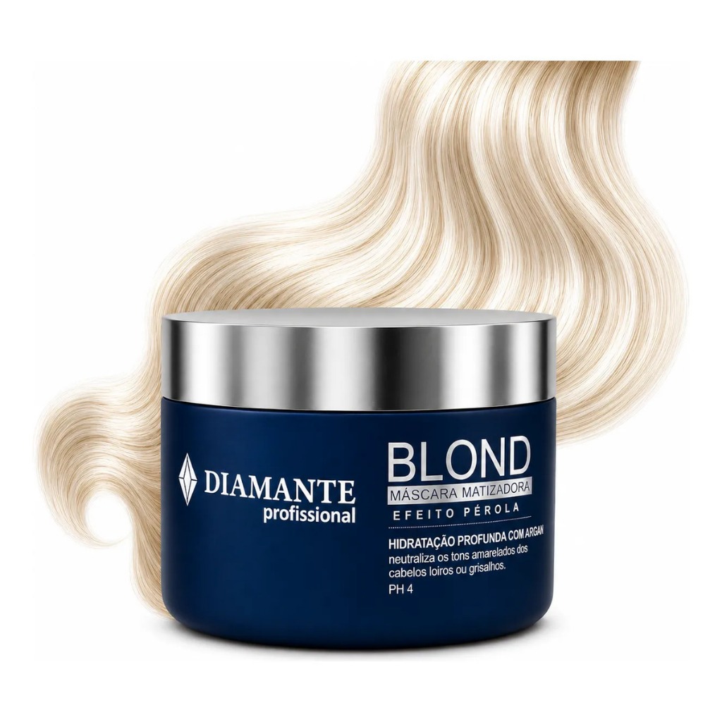 Máscara Matizadora Pérola Capilar Banho De Pérola Loiro 250g - Diamante Profissional