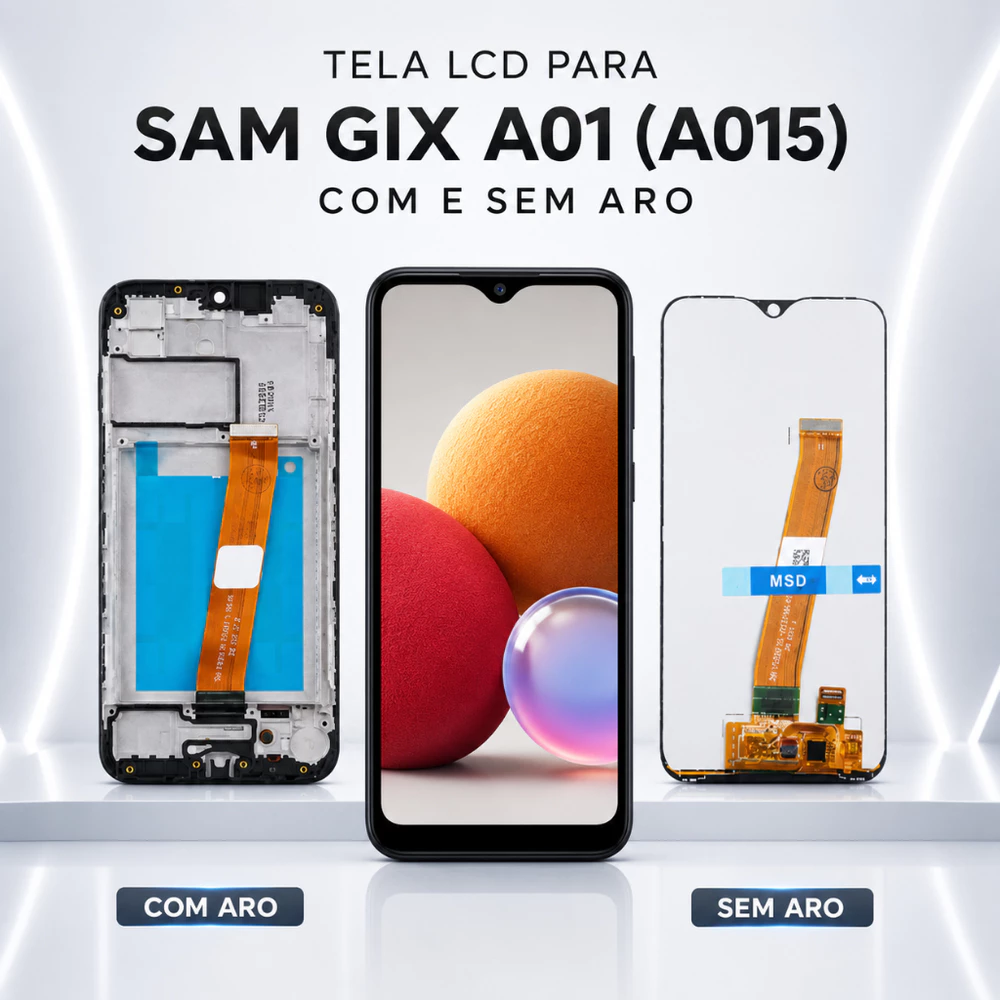 Tela Frontal Touch LCD Display Sam GlX A01 (A015) Com Aro ou Sem Aro - Envio Imediato