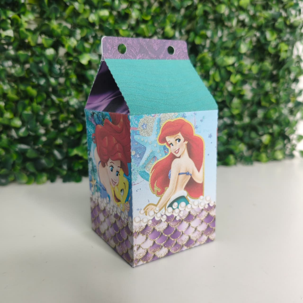 Caixa Milk Princesa Pequena Sereia Personalizada | Festa Infantil e Lembrancinhas