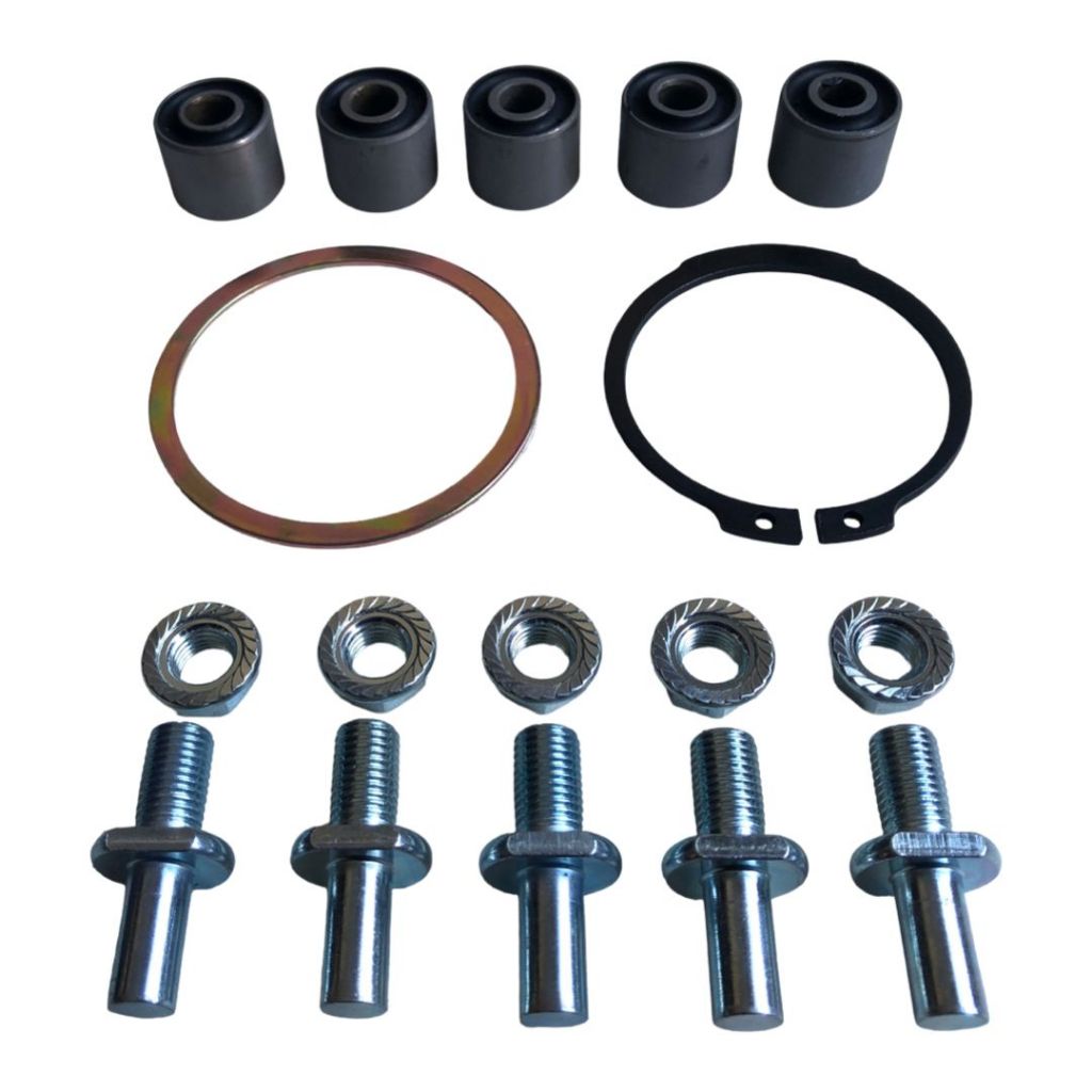 Kit Bucha Coroa + Anel Espaçador + Prisioneiros + Porcas Coroa Cbx200 Strada 17Pçs